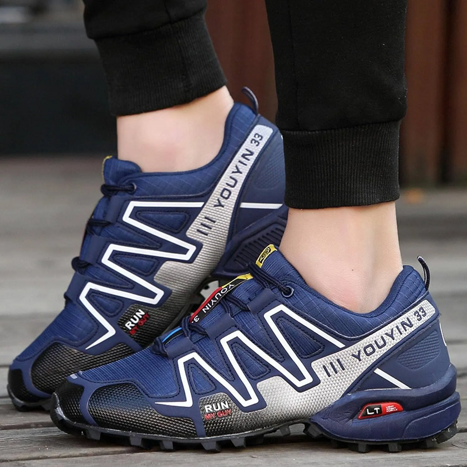 NC Fashion Men's Breathable Non-Slip Wear-Resistant Hiking Shoes Outdoor Running Cross-Country Hiking Shoes