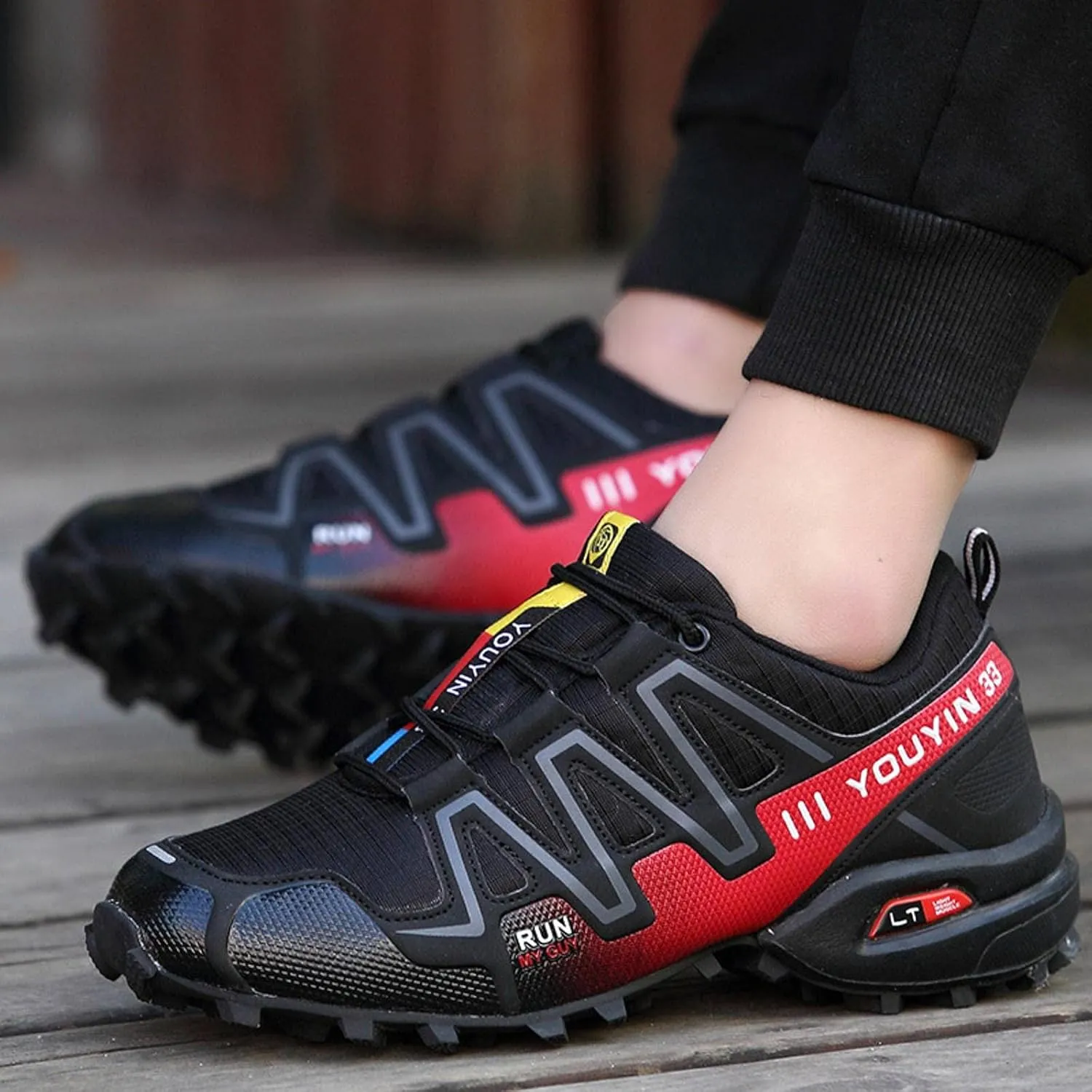 NC Fashion Men's Breathable Non-Slip Wear-Resistant Hiking Shoes Outdoor Running Cross-Country Hiking Shoes