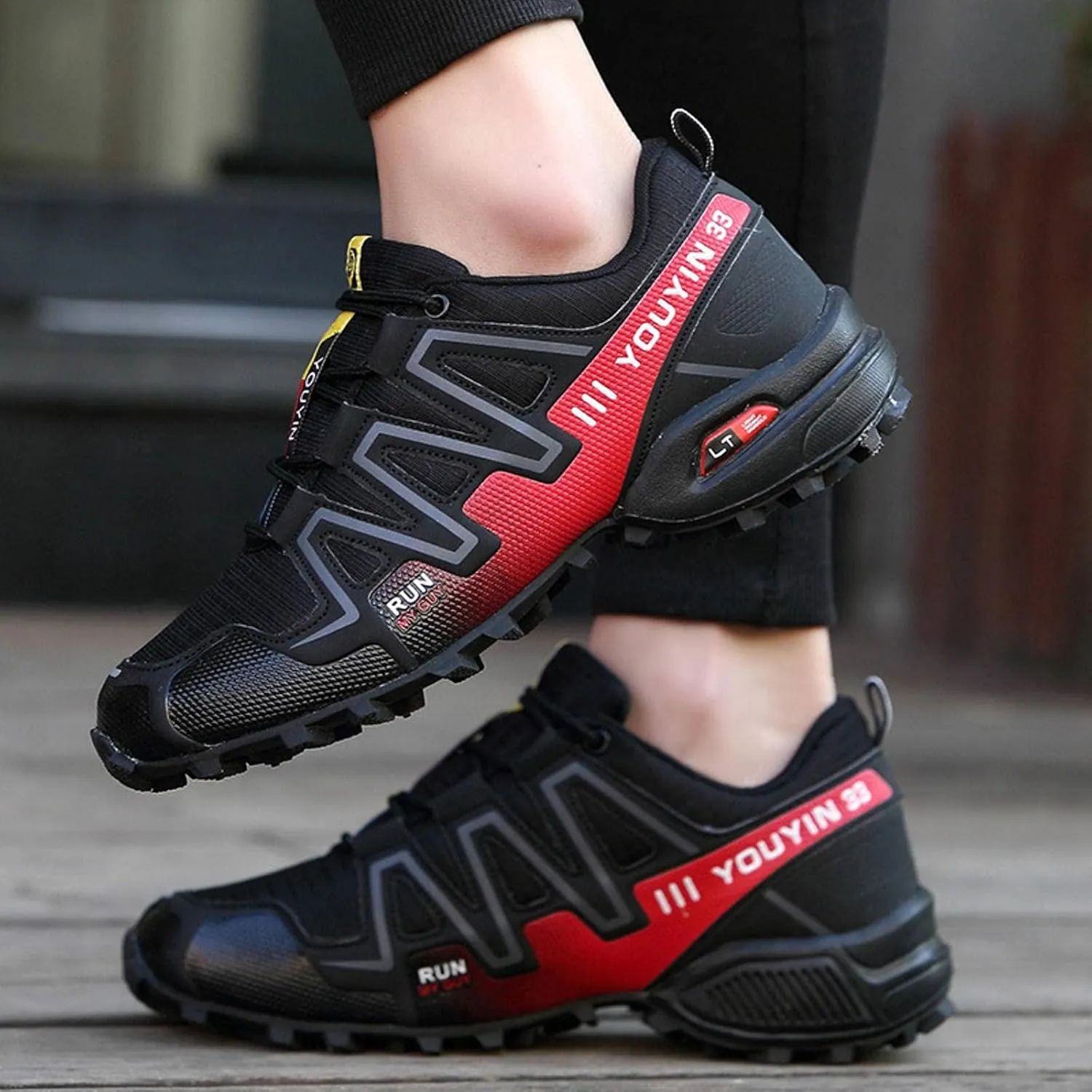 NC Fashion Men's Breathable Non-Slip Wear-Resistant Hiking Shoes Outdoor Running Cross-Country Hiking Shoes