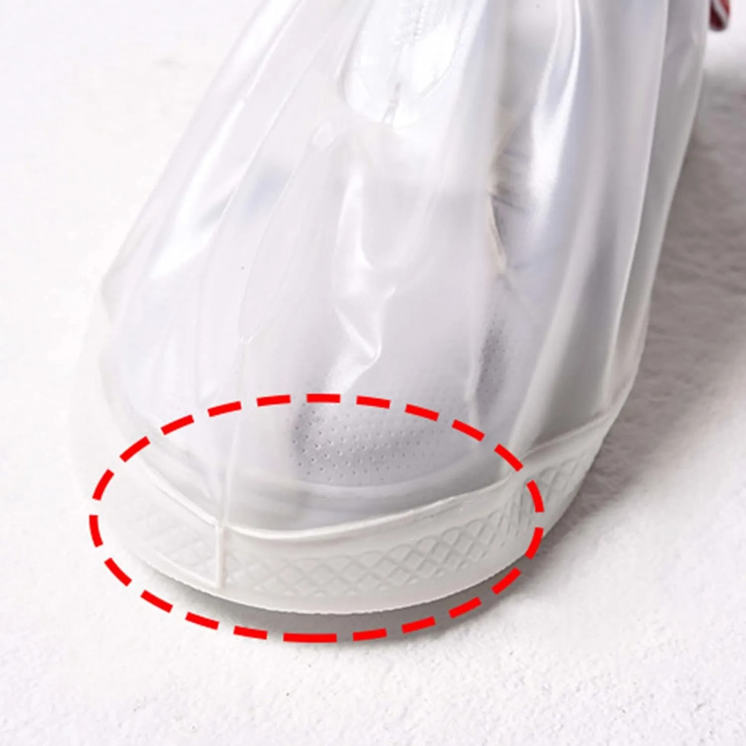Non Slip Waterproof Booties for Shoes Covers, Reusable & Foldable Rain Shoes Cover, Boot Covers for Men Women Outdoor Cycling Camping Fishing Garden Travel(White,Medium)