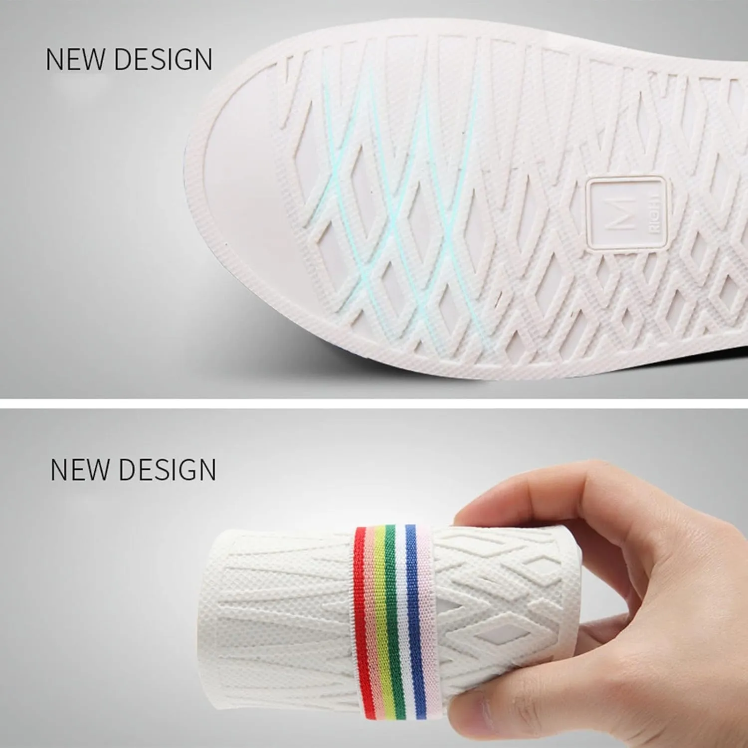 Non Slip Waterproof Booties for Shoes Covers, Reusable & Foldable Rain Shoes Cover, Boot Covers for Men Women Outdoor Cycling Camping Fishing Garden Travel(White,Medium)