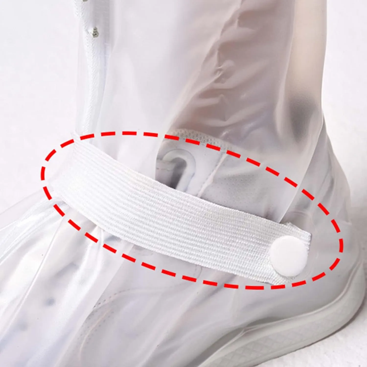 Non Slip Waterproof Booties for Shoes Covers, Reusable & Foldable Rain Shoes Cover, Boot Covers for Men Women Outdoor Cycling Camping Fishing Garden Travel(White,Medium)