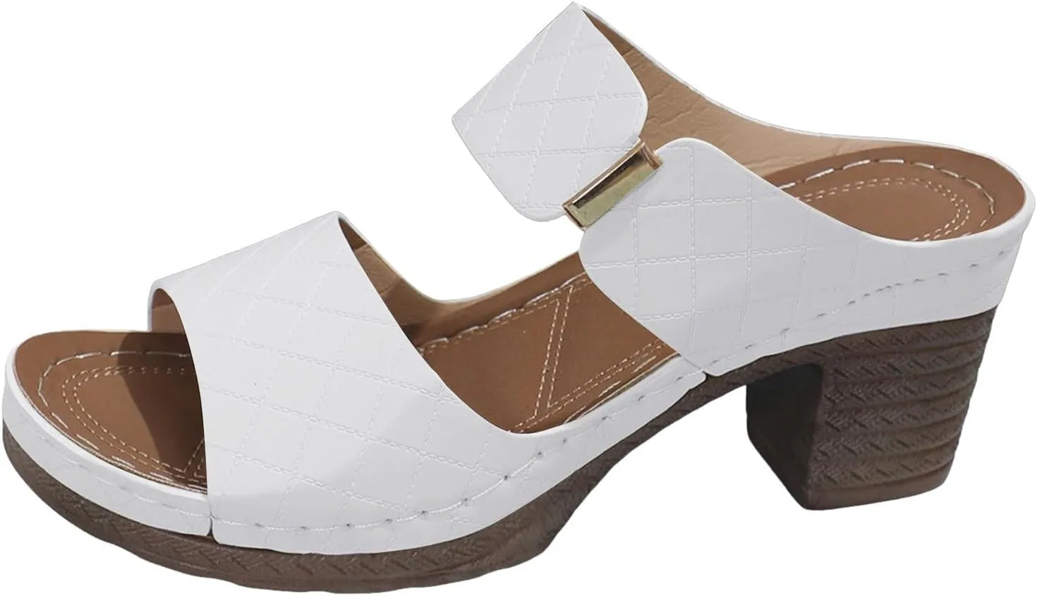 Orthopedic Sandals for Women Block Heel Open Toe Chunky Heel Sandals for Women Arch Support Comfortable Fashion Non Slip Fish Mouth Platform Sandal Dressy Beach Walking Trendy Slippers