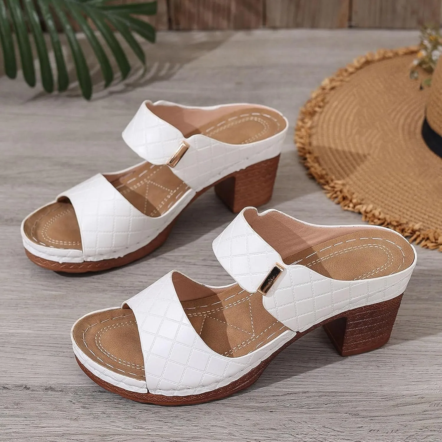 Orthopedic Sandals for Women Block Heel Open Toe Chunky Heel Sandals for Women Arch Support Comfortable Fashion Non Slip Fish Mouth Platform Sandal Dressy Beach Walking Trendy Slippers