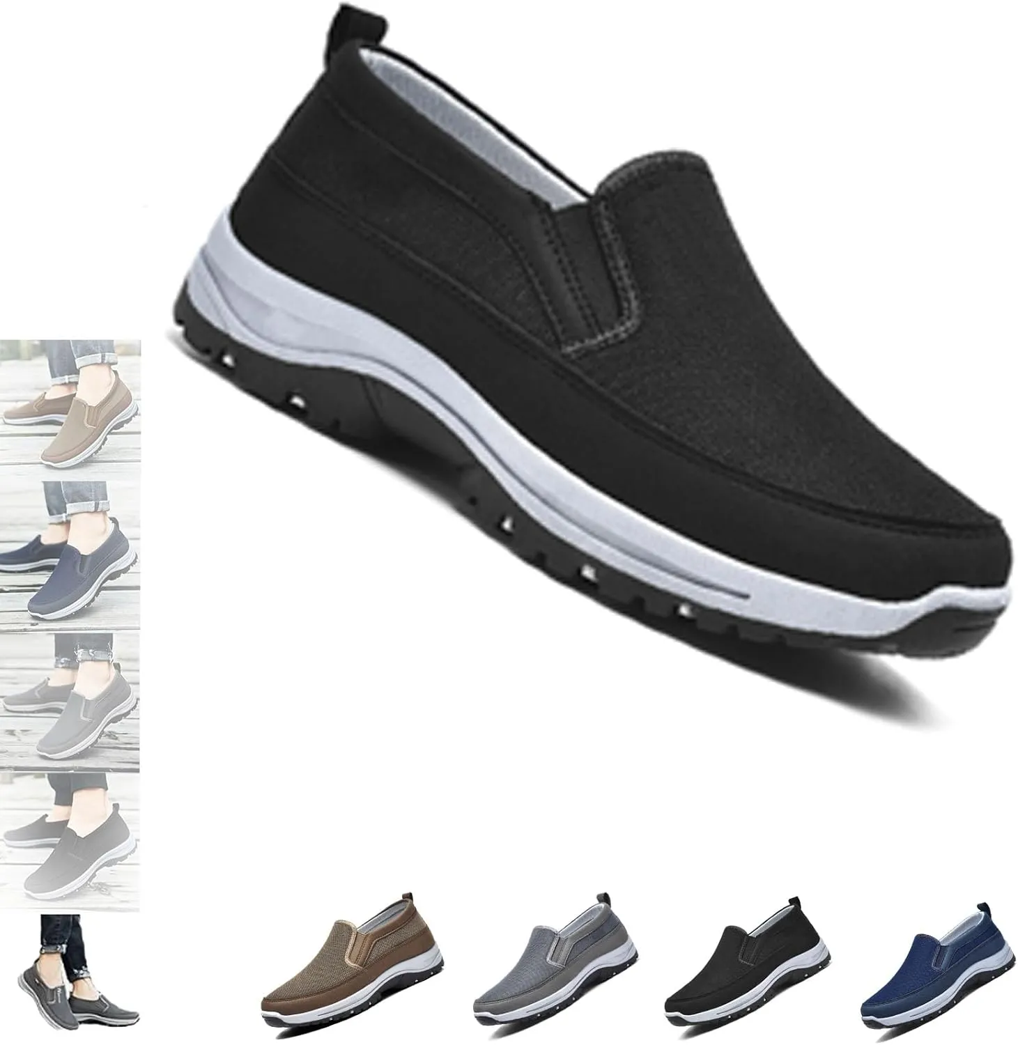 Orthopedic Walking Shoes Hiking Shoes Mens, Men's Slip on Lightweight Breathable Casual for Outdoor Hiking