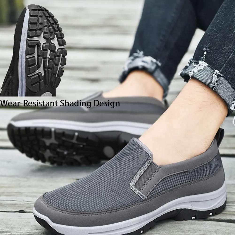 Orthopedic Walking Shoes Hiking Shoes Mens, Men's Slip on Lightweight Breathable Casual for Outdoor Hiking