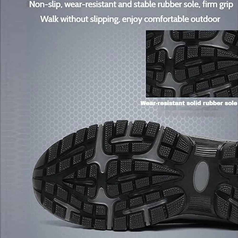 Orthopedic Walking Shoes Mens, Hiking Shoes for Men Comfortable Waterproof Breathable, Outdoor Slip On Hiking Shoes