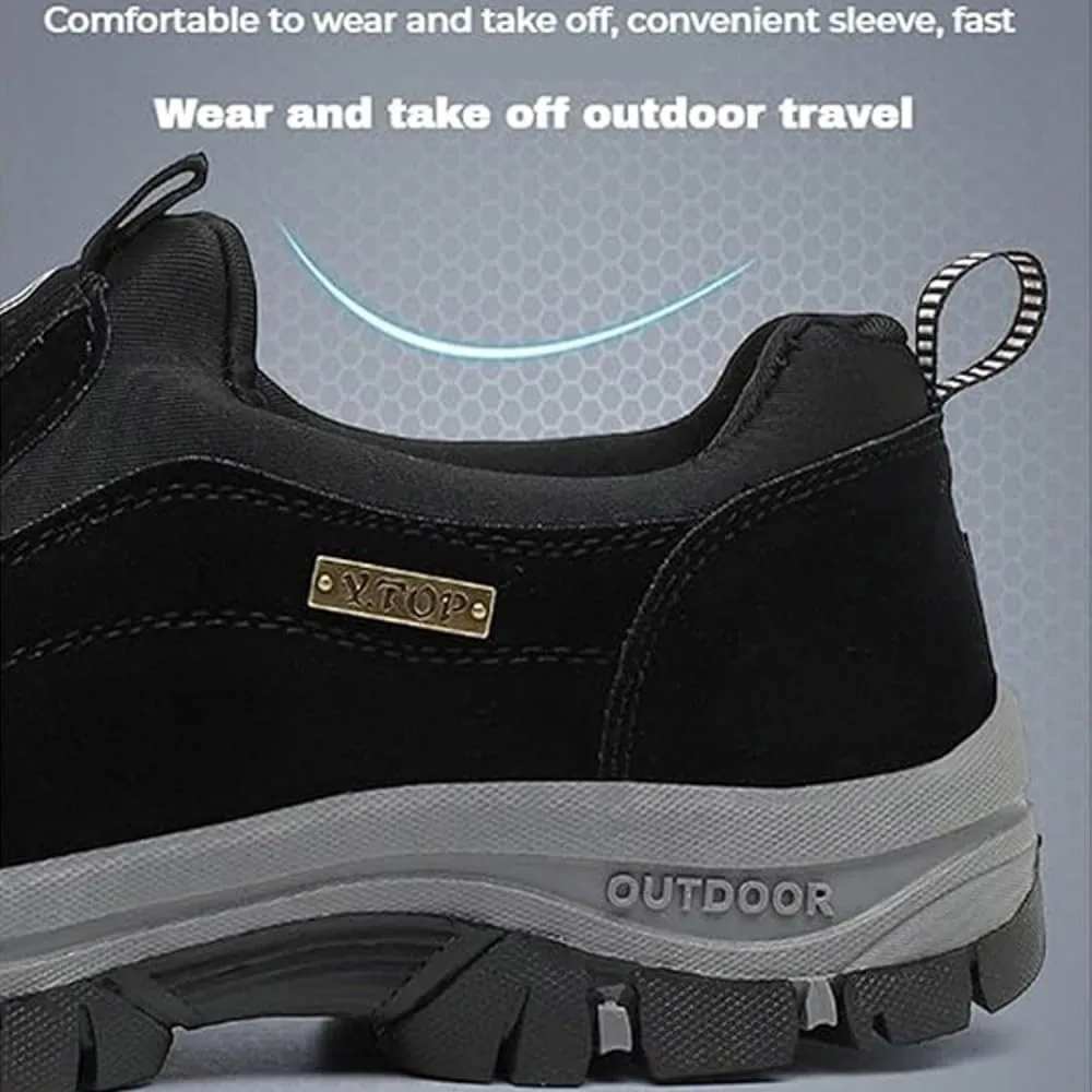 Orthopedic Walking Shoes Mens, Hiking Shoes for Men Comfortable Waterproof Breathable, Outdoor Slip On Hiking Shoes