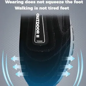 Orthopedic Walking Shoes Mens, Hiking Shoes for Men Comfortable Waterproof Breathable, Outdoor Slip On Hiking Shoes