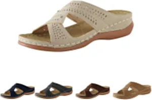 Orthotic Slippers for Plantar Fasciitis Open Toe Comfort Sandals with Arch Support Dressy Casual Summer Shoes Wide Width Wedge Sandals Comfortable Beach Shoes Ladies Outdoor Slippers 2025 Fashion
