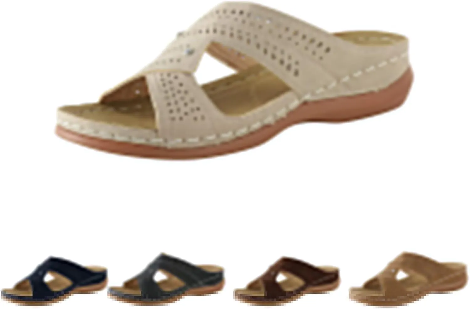 Orthotic Slippers for Plantar Fasciitis Open Toe Comfort Sandals with Arch Support Dressy Casual Summer Shoes Wide Width Wedge Sandals Comfortable Beach Shoes Ladies Outdoor Slippers 2025 Fashion