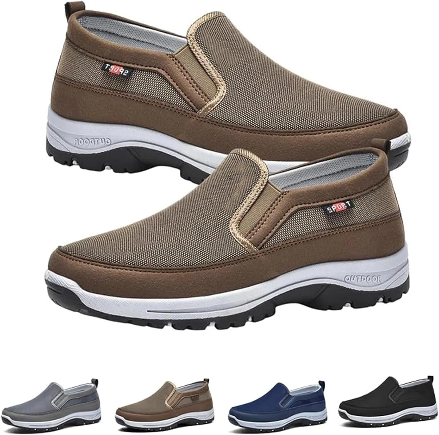 Orthoture Mens Shoes, Orthoture Shoes, Arch Support Orthopedic Slip-on Running Hiking Sneakers Comfortable Hiking Loafers