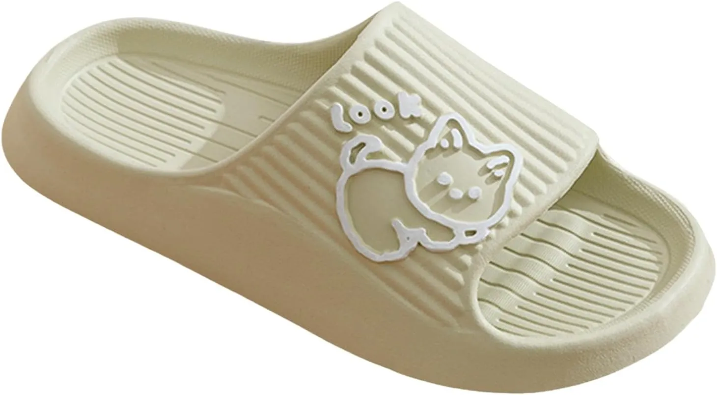 Pillow Slippers for Women and Men Shower Slides Non Slip Quick Drying Bathroom Ballerina Summer Slippers for Women
