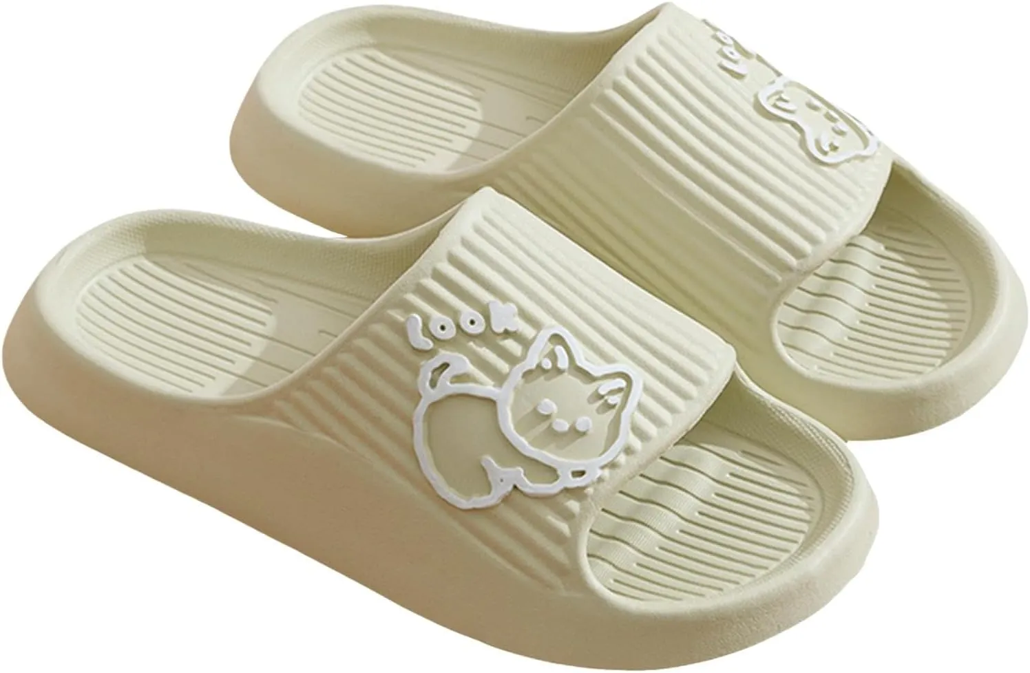 Pillow Slippers for Women and Men Shower Slides Non Slip Quick Drying Bathroom Ballerina Summer Slippers for Women