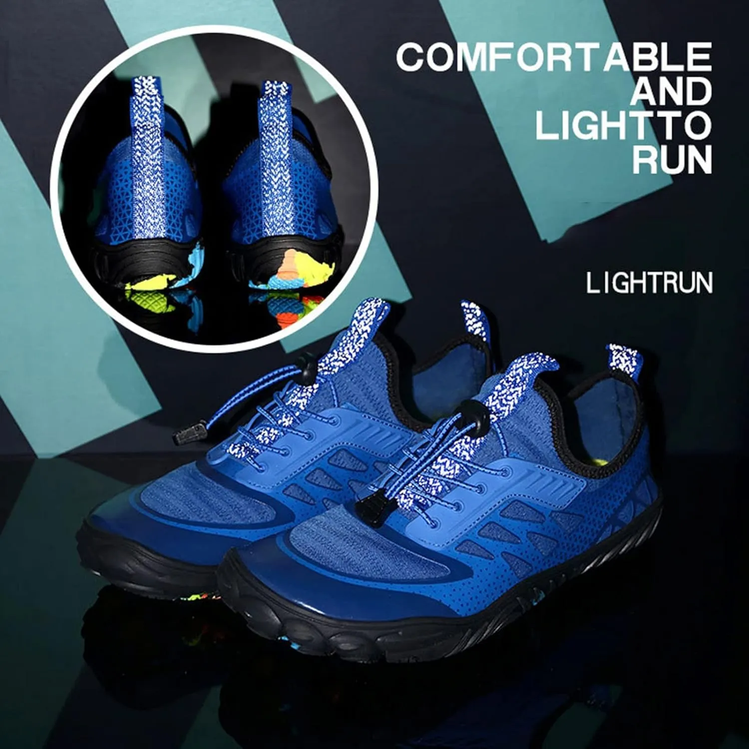 Quick-Dry Cycling Shoes,Outdoor Sport Beach Surf Barefoot Shoes,Summer Lightweight Breathable Aqua Swim Water Shoes,Unisex Adult,with Draining Hole,for Fitness/Exercise