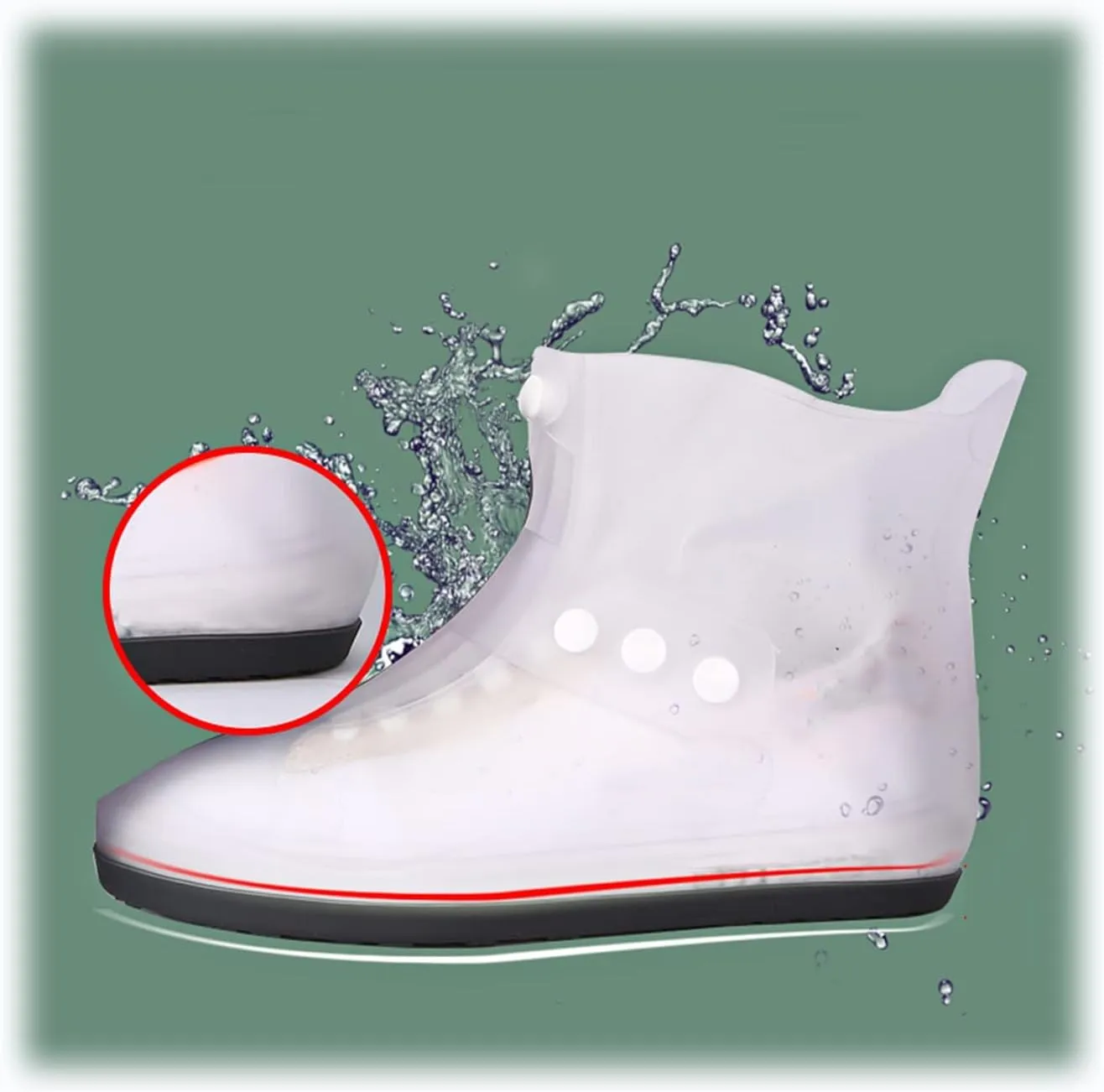 Rain Boot Cover Foldable Rain/Snow Overshoe Reusable, Waterproof, Sandproof and Non-Slip Suitable for Women, Men, Children, Teenagers (Color : Black, Size : 3X-Large)