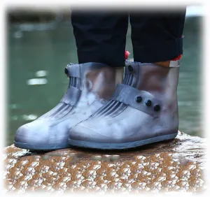 Rain Boot Cover Foldable Rain/Snow Overshoe Reusable, Waterproof, Sandproof and Non-Slip Suitable for Women, Men, Children, Teenagers (Color : Black, Size : 3X-Large)