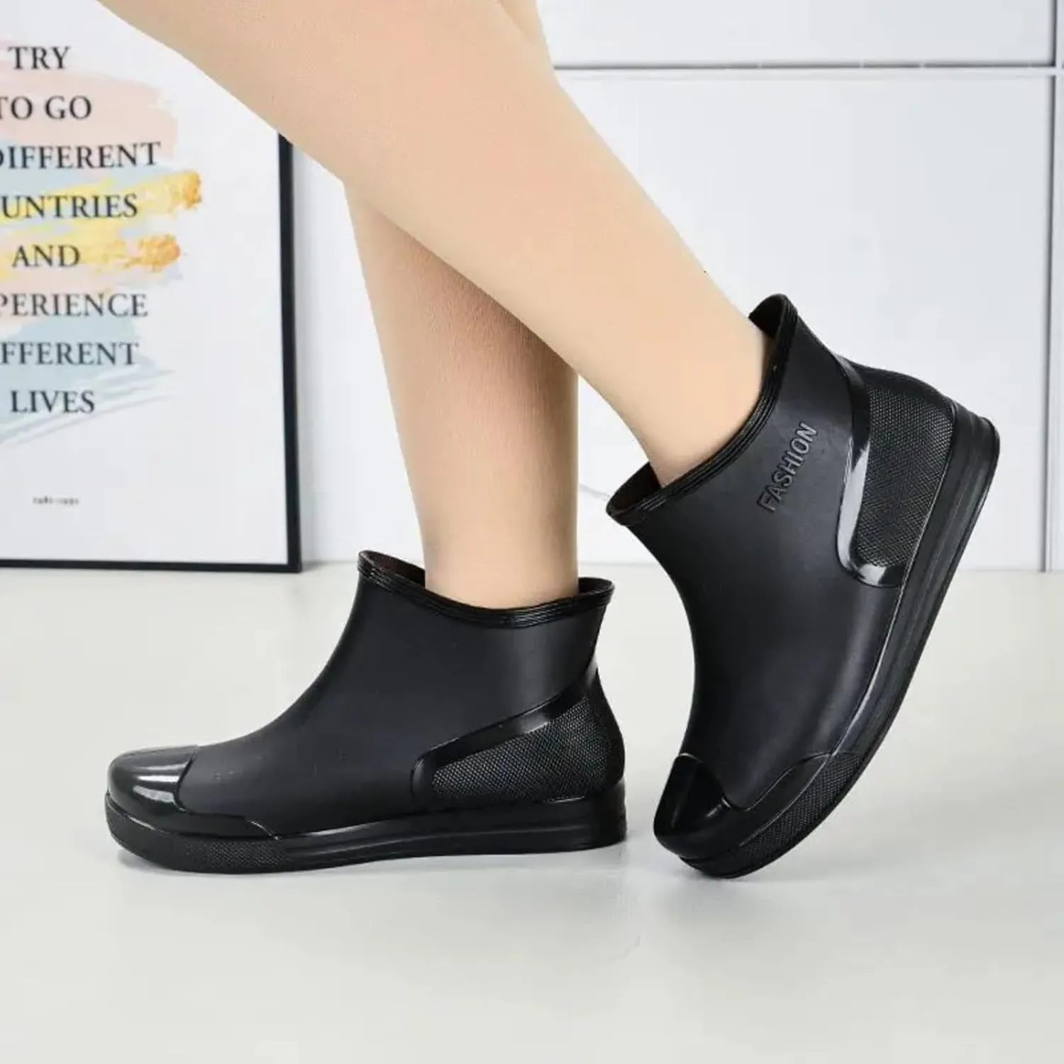 Rain Boots for Women Waterproof Ankle Wellies Rain Boots Garden Shoes Outdoor Work Boot for Hunting Gardening Farming