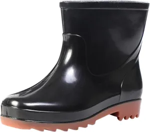 Rain Boots Women Wide Calf Mens Grounded Footwear Booties with Heel Non Slip Work Barefoot Shoes Waterproof Rain and Garden Shoe for Women Outdoor Wide Calf Boots