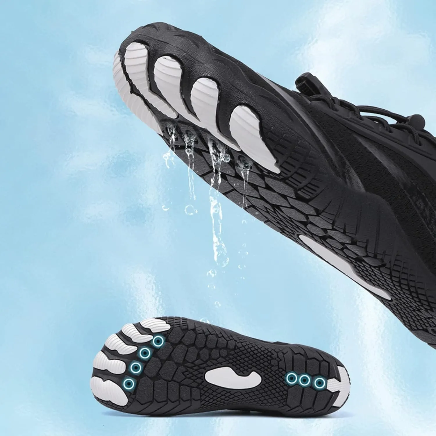 Reef Water Shoes,Quick Dry Comfy Breathable Aqua Beach Swim Shoes,Summer Casual Pool Surf Barefoot Shoes,Soft Lightweight Cycling Shoes,Unisex,with Draining Hole