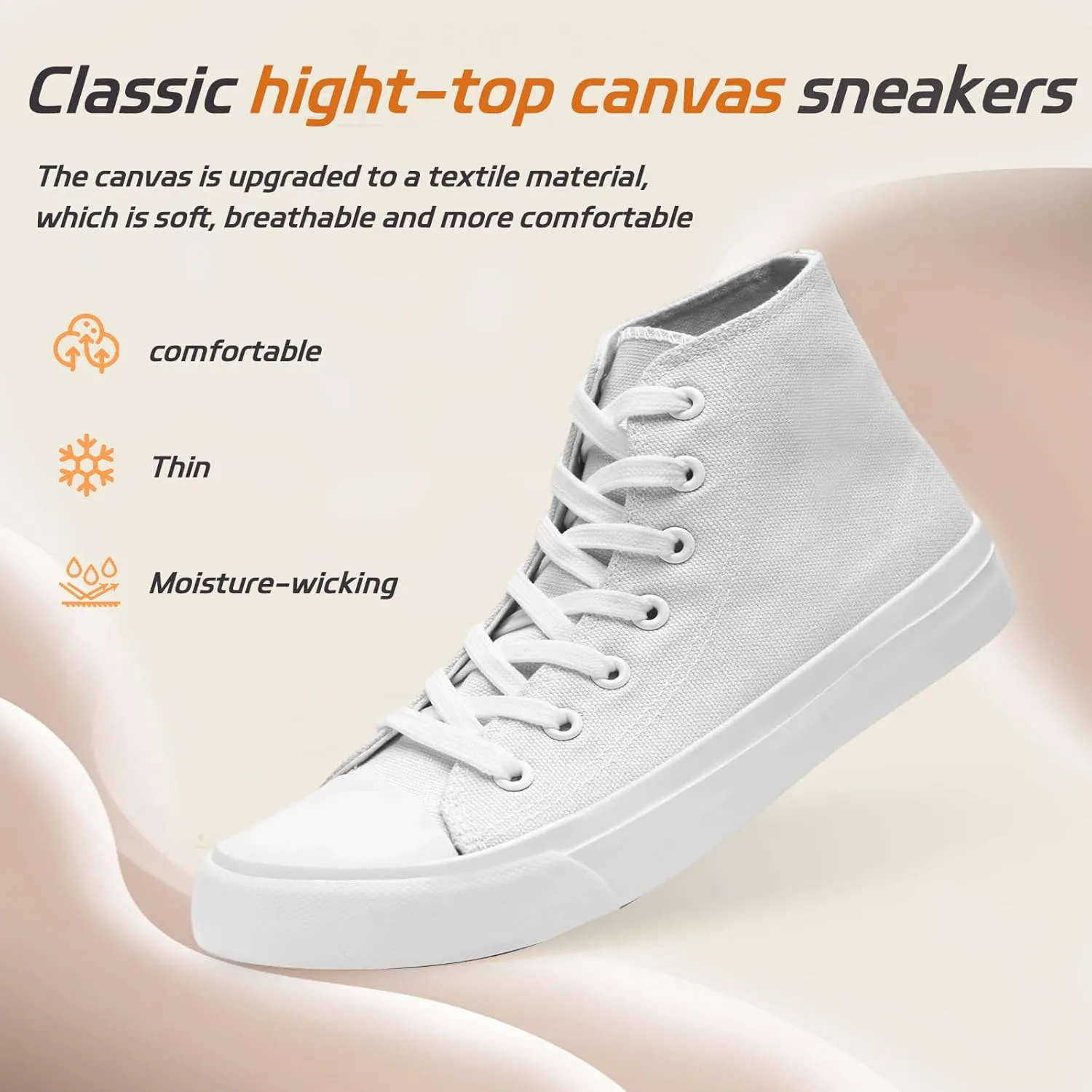 rosyclo Canvas Shoes for Women and Men, High Top Canvas Sneakers Fashion Lace Up Comfortable Womens Classic Casual Tennis Walking Shoes