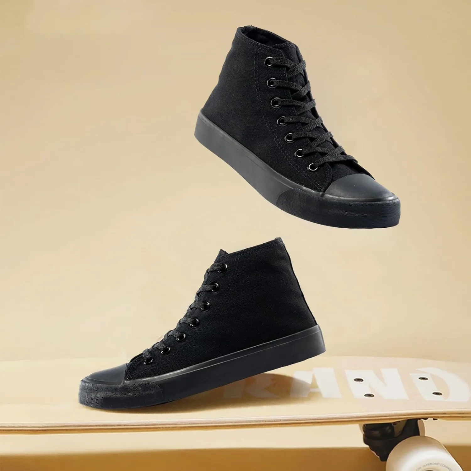 rosyclo Canvas Shoes for Women and Men, High Top Canvas Sneakers Fashion Lace Up Comfortable Womens Classic Casual Tennis Walking Shoes