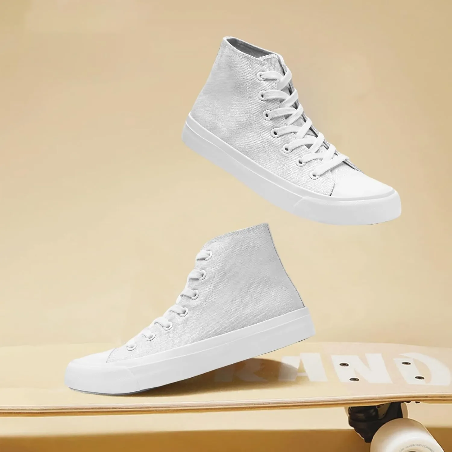 rosyclo Canvas Shoes for Women and Men, High Top Canvas Sneakers Fashion Lace Up Comfortable Womens Classic Casual Tennis Walking Shoes