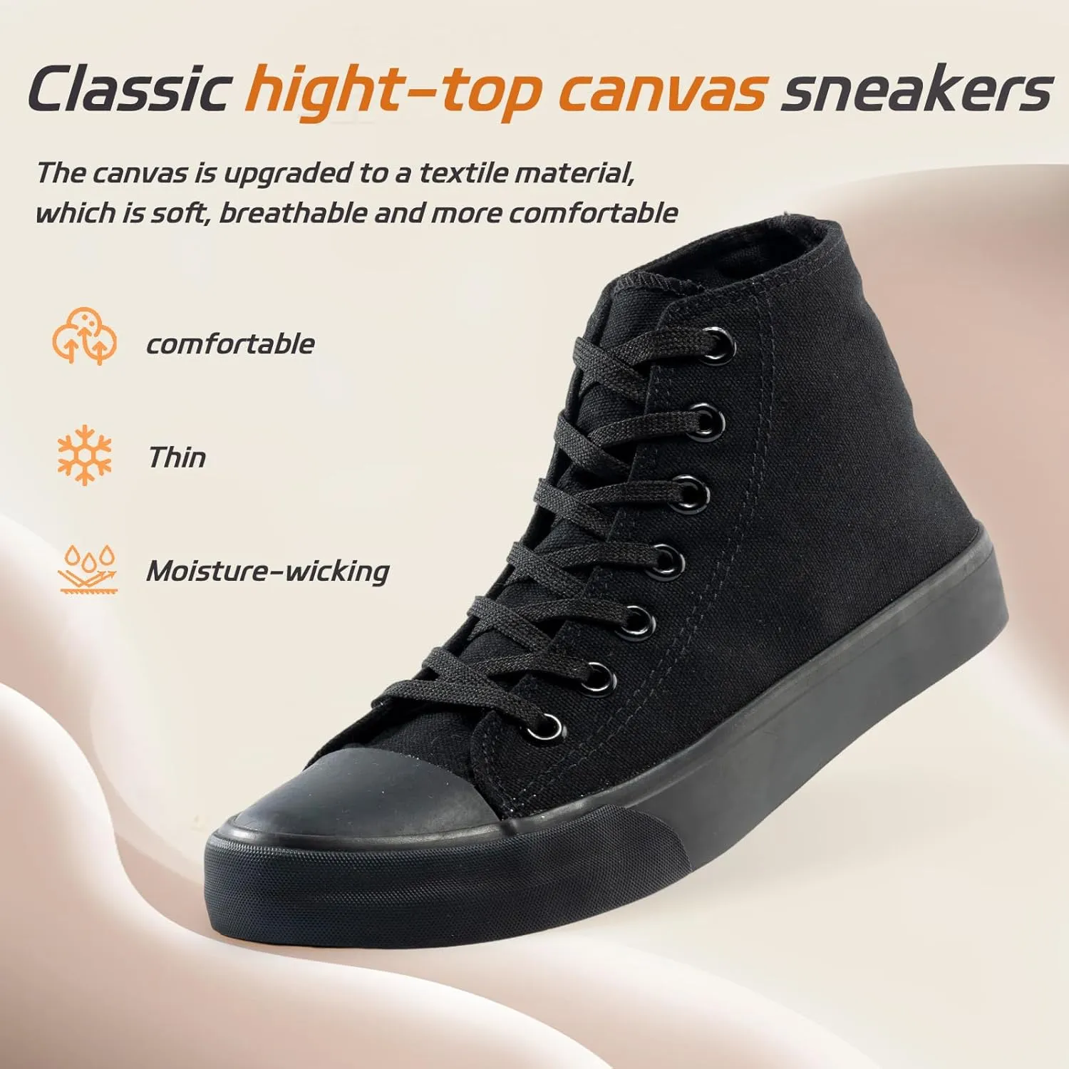 rosyclo Canvas Shoes for Women and Men, High Top Canvas Sneakers Fashion Lace Up Comfortable Womens Classic Casual Tennis Walking Shoes