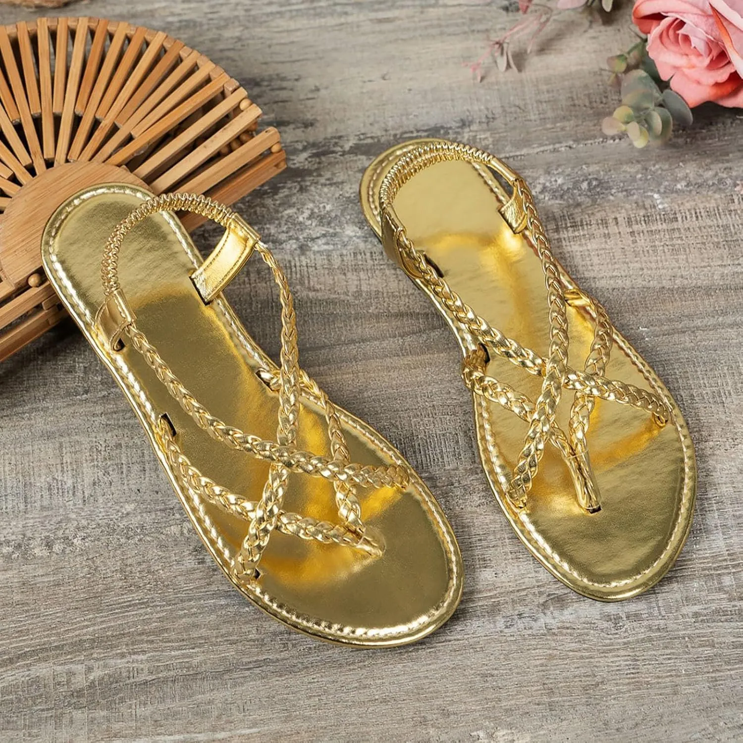 Sandals For Women Clip Toe Flat Roman Shoes Ladies Sandals Ladies Sandals Yoga Mat Mens Flip Flops Casual Sandals