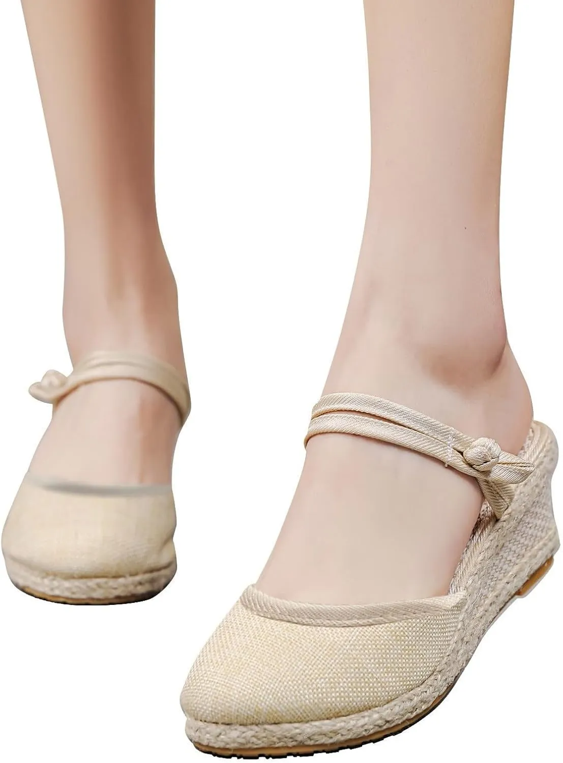 Sandals for Women Dressy Summer 2025 Casual Closed Toe Ankle Strap Retro Platform Wedges Shoes Low Heel Slingback Heels Espadrilles Wedge Slip On Sandal Walking Elegant Wedding Going Out