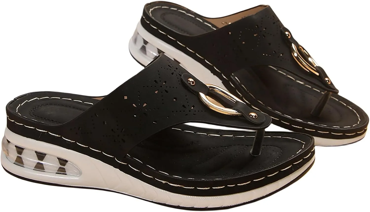 Sandals for Women Wedge Shoes Comfortable Orthopedic with Arch Support Flip Flops Sandals Comfort Comfortable Beach Dressy Summer Slippers Casual Walking Split Toed Thong Wedges Sandal