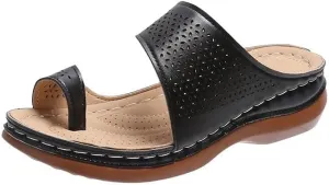 Sandals for Women Wedge Shoes Comfortable Orthopedic Womens Dressy Casual Walking Wedges Slide Sandal Ring Toe Summer Flip Flops Hollow Bunion Corrector Slippers