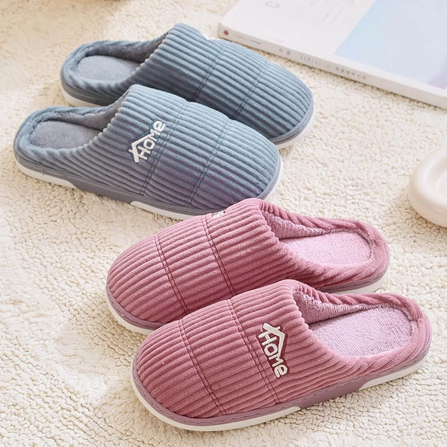 SBGMoSJ Women Slippers Indoor Outdoor Summer House Slippers Slippers for Women Booties Indoor Big Fuzzy Slippers Women Christmas Bathroom Decor Gifts for Men 2023