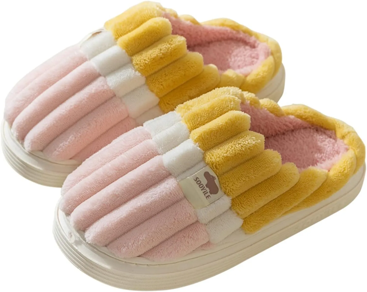 SBGMoSJ Womens Winter Warm Cozy House Fur Slippers Warming Slippers Mens Slippers Size 11.5 Wide Christmas Slippers for Men and Women Christmas Ribbon Gifts for Her 2023