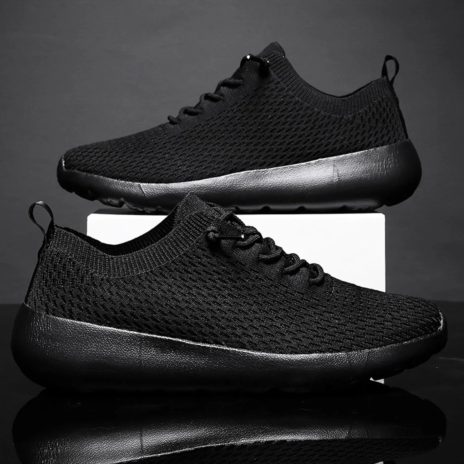 Shoes Men Slip on Sneakers Men Men's Comfortable Light Weight Slip on Shoes Men's Sneakers Non Running Lightweight Workout Black Casual for Skate for