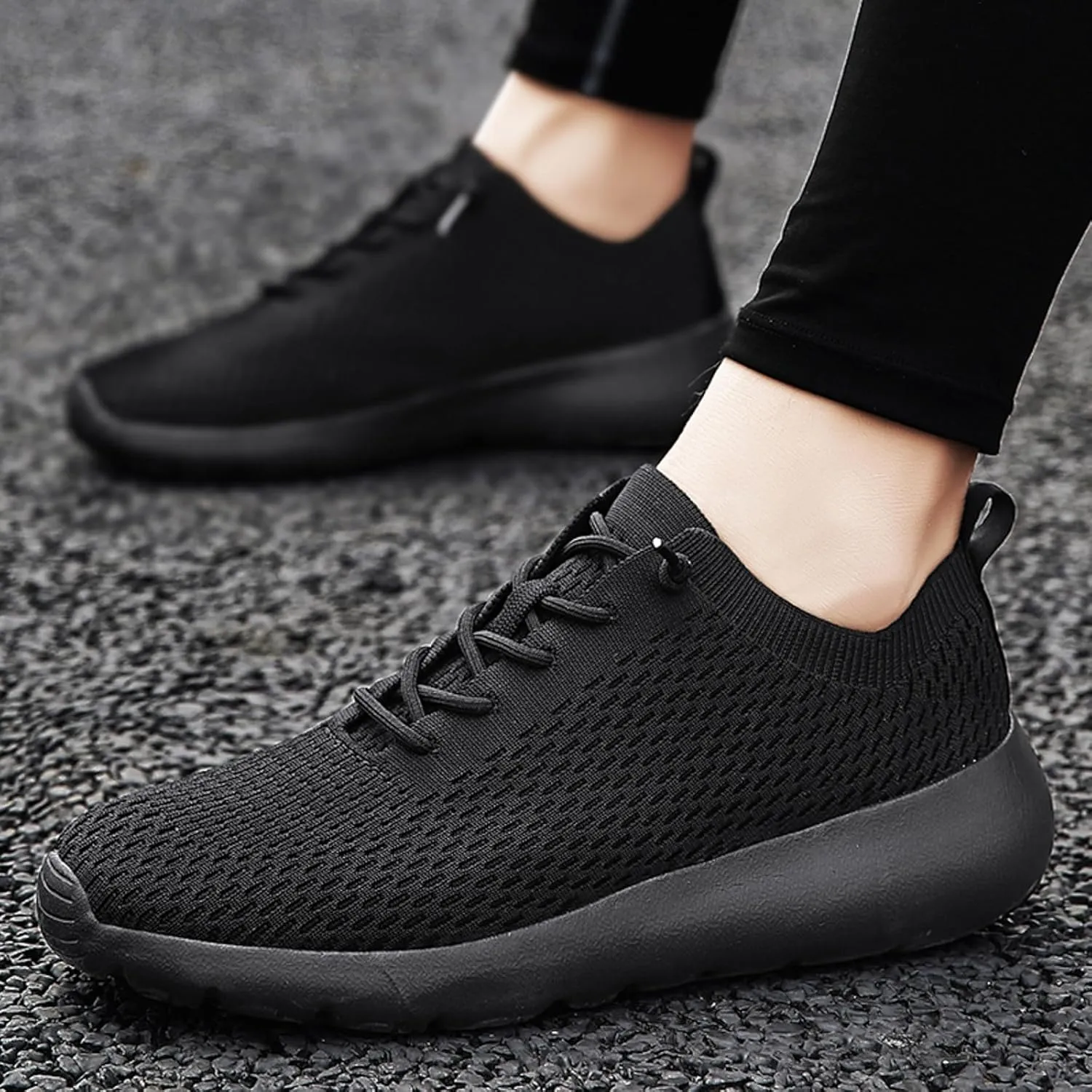 Shoes Men Slip on Sneakers Men Men's Comfortable Light Weight Slip on Shoes Men's Sneakers Non Running Lightweight Workout Black Casual for Skate for