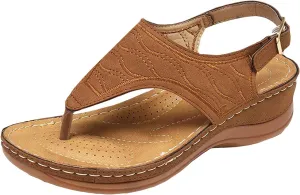Summer Sandals for Women Orthopedic Slip on Flip Flops for Women Comfy Pluse Size Women's Flats