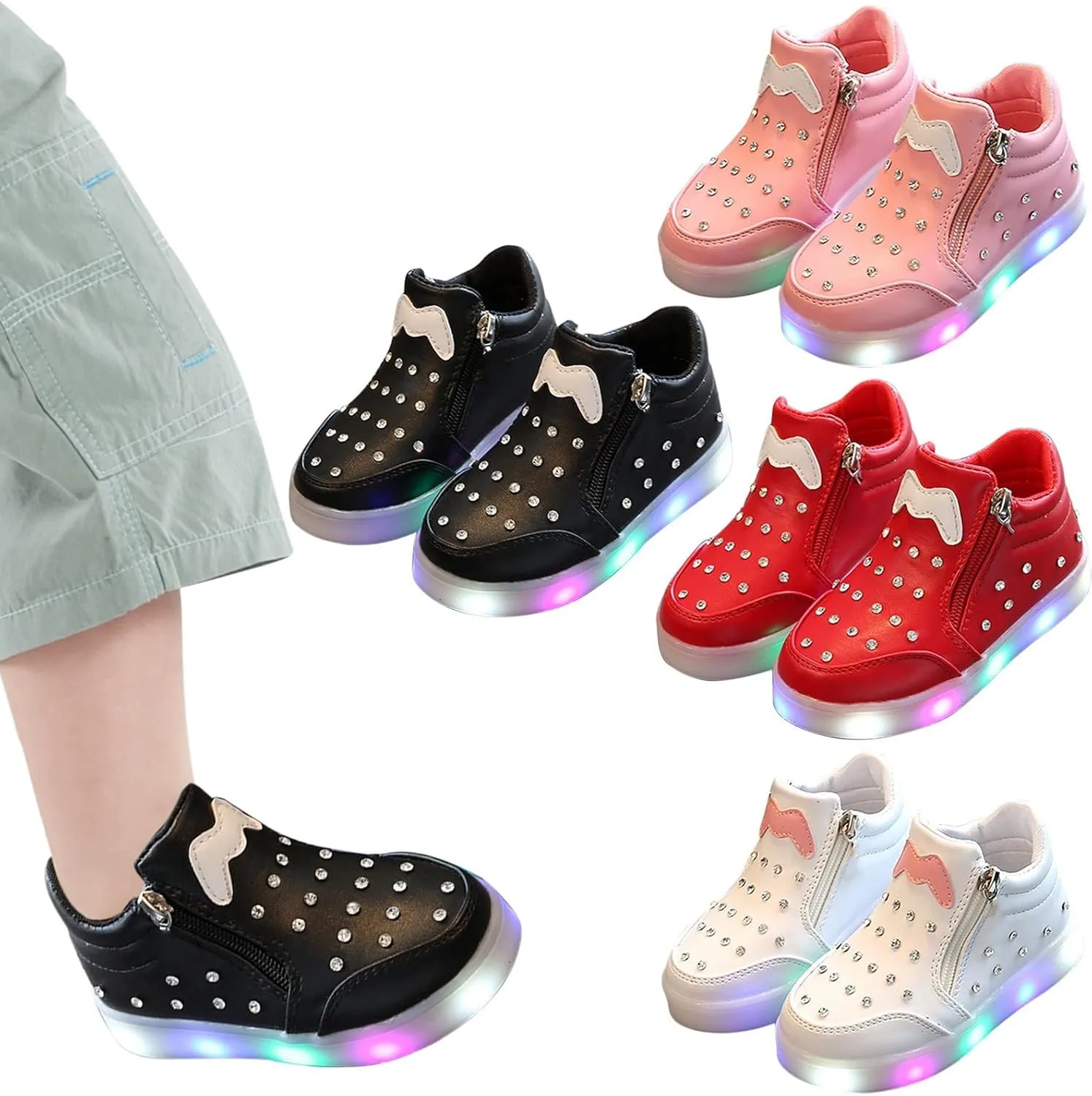 Toddler Boots Girls Boys Winter Boots Cozy Fleece Snow Boots Korean Version Outdoor Warm Shoes with Zipper