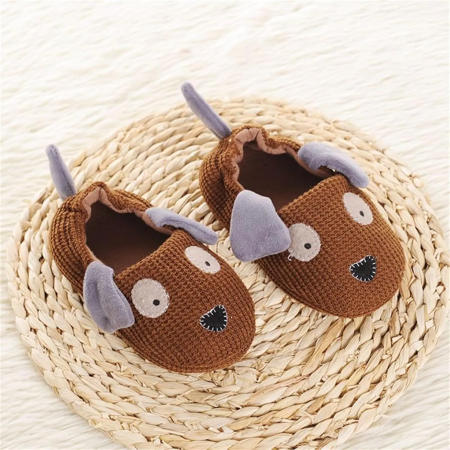 Toddler Boys Girls House Slippers Indoor Home Shoes Kids Puppy Wrapped Root Slippers Baby Soft Slip on Slippers Girls