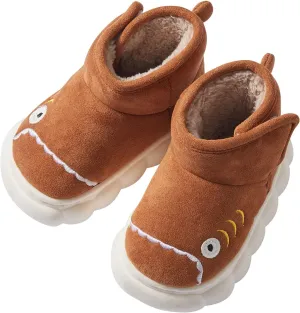 Toddler Boys Girls Winter Plush Boots for Cold Weather Kids Cartoon Animal Warm Faux ?????? Shoes with Hook/Loop