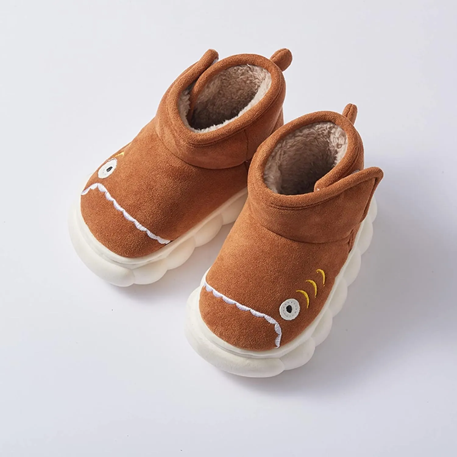 Toddler Boys Girls Winter Plush Boots for Cold Weather Kids Cartoon Animal Warm Faux ?????? Shoes with Hook/Loop