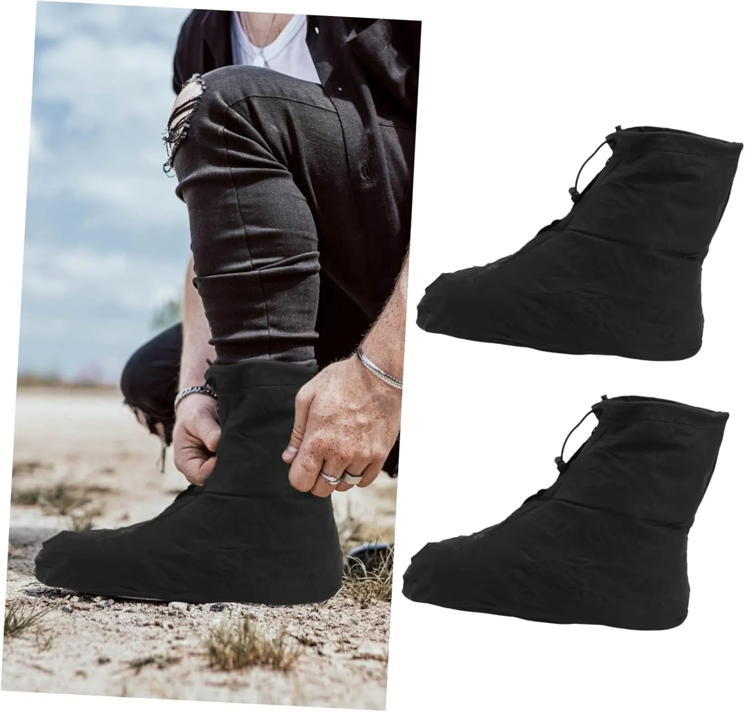 Toyvian Shoe Cover Rain Shoe Waterproof Neoprene Overshoes Shoe Mud Covers Winter Cycling Overshoes Riding