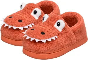 Unisex-Child Plush Faux ?????? Slip on House Slippers Boys Girls Cow ??rocodile Style Indoor Holiday Slippers