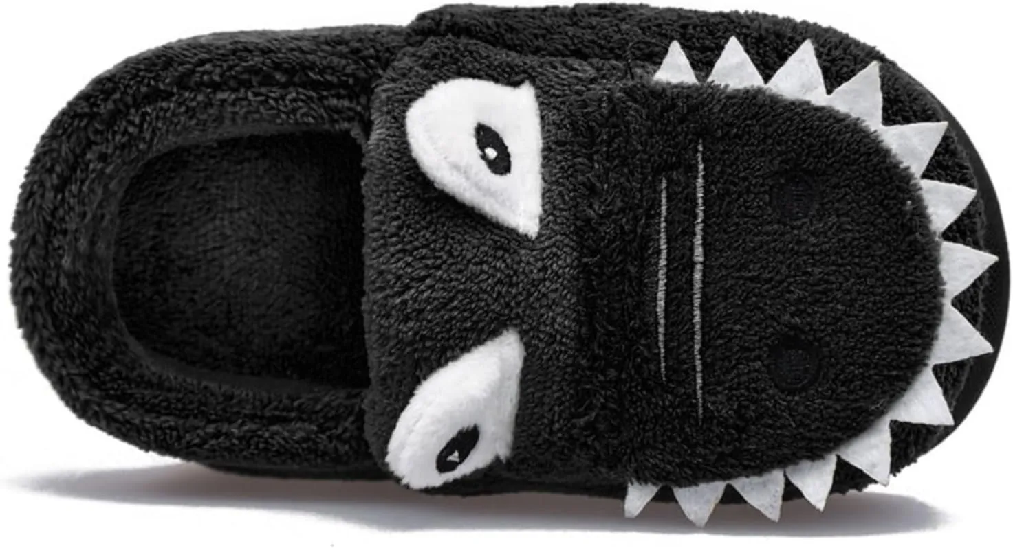 Unisex-Child Plush Faux ?????? Slip on House Slippers Boys Girls Cow ??rocodile Style Indoor Holiday Slippers