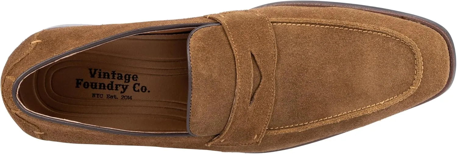 VINTAGE FOUNDRY CO. EST. 2014 Mens Davis Loafer, Square Toe Dress Shoe, Rubber Outsole