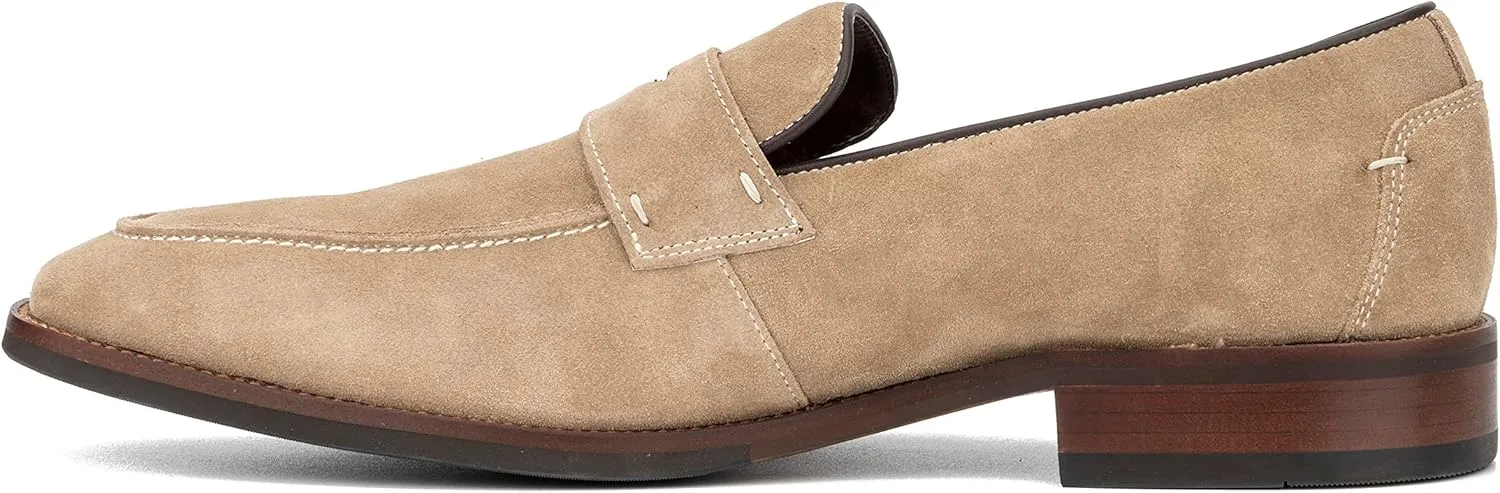 VINTAGE FOUNDRY CO. EST. 2014 Mens Davis Loafer, Square Toe Dress Shoe, Rubber Outsole