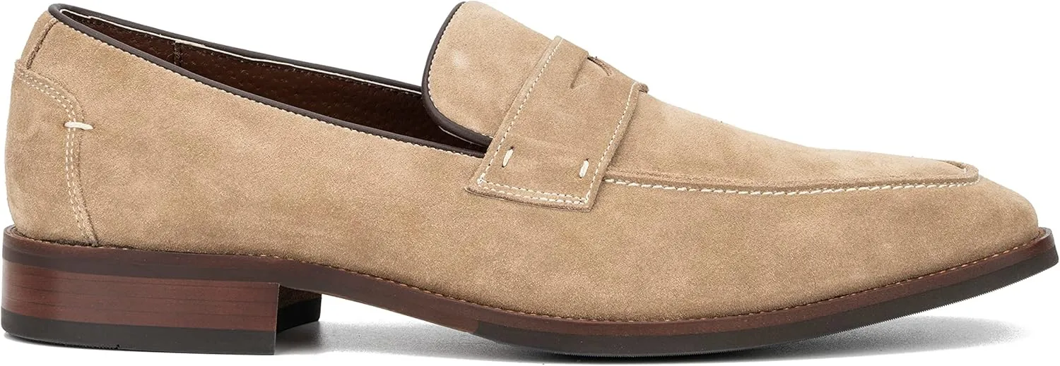 VINTAGE FOUNDRY CO. EST. 2014 Mens Davis Loafer, Square Toe Dress Shoe, Rubber Outsole