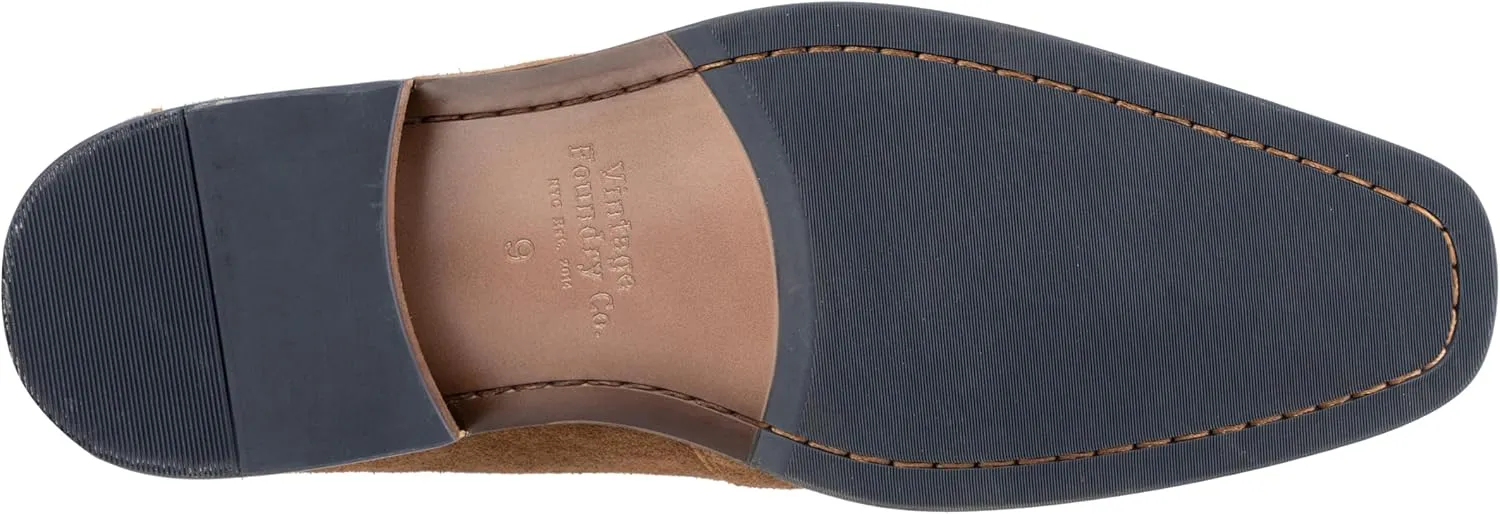VINTAGE FOUNDRY CO. EST. 2014 Mens Davis Loafer, Square Toe Dress Shoe, Rubber Outsole