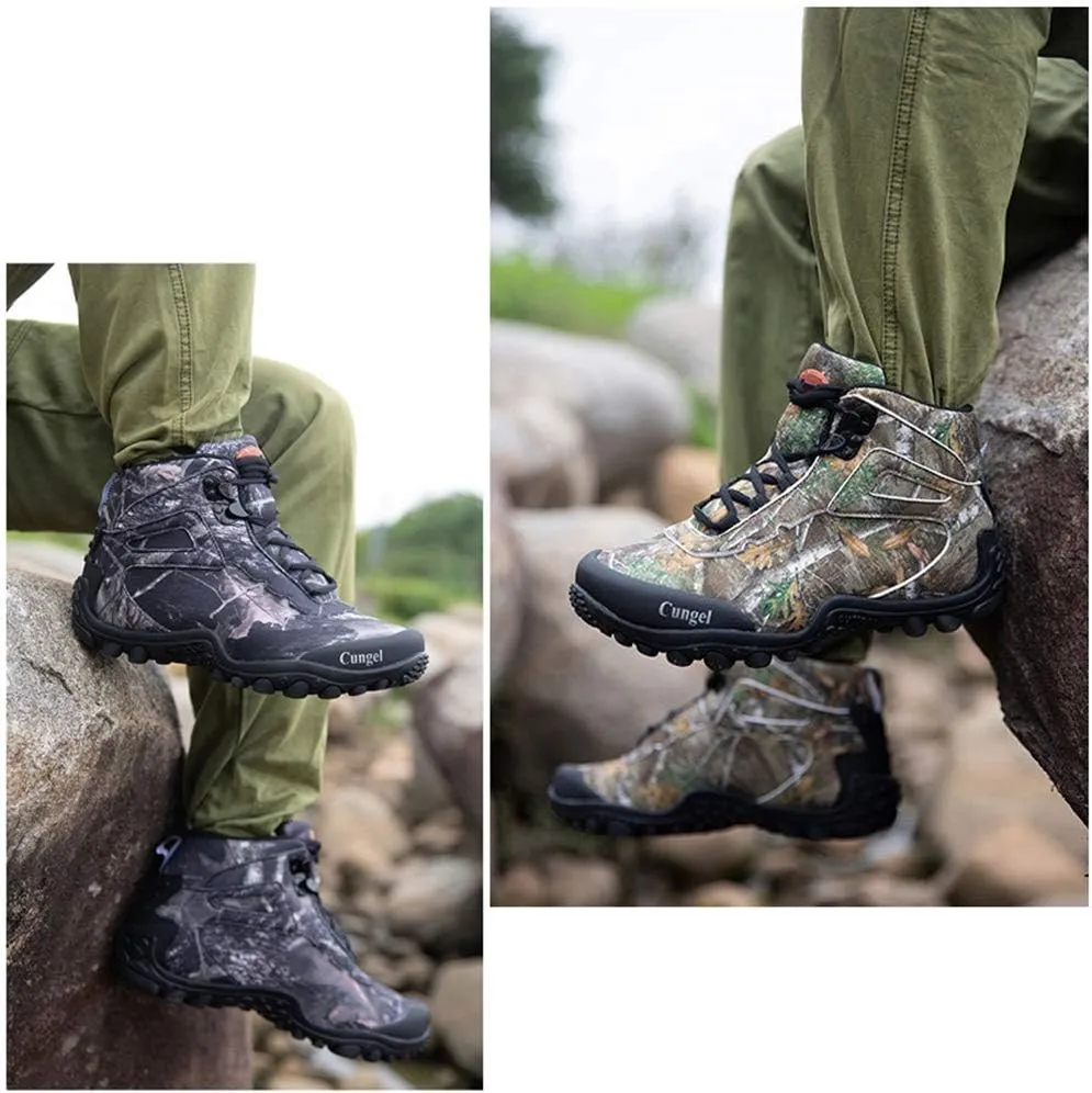 Waterproof High-top Men's Outdoor Hiking Shoes, Non-Slip Mountain Climbing Camping Boots, Wear-Resistant Hiking Shoes, Suitable for Outdoor Hiking (Green 41)