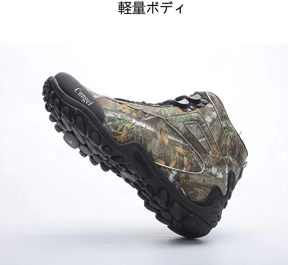 Waterproof High-top Men's Outdoor Hiking Shoes, Non-Slip Mountain Climbing Camping Boots, Wear-Resistant Hiking Shoes, Suitable for Outdoor Hiking (Green 41)